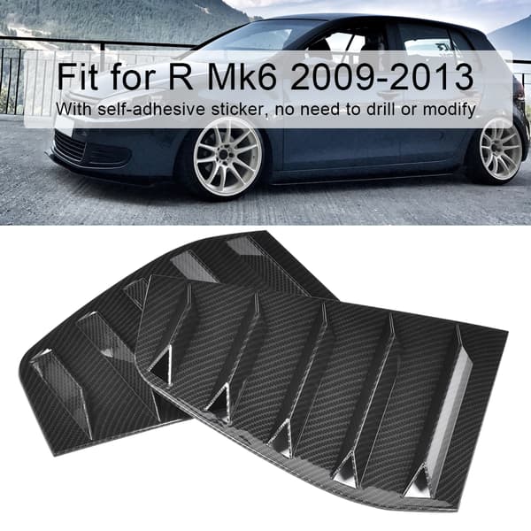 Kolfiber Sidofönster Scoop Louver Trim för R Mk6 2009 2013 Bilmodifiering