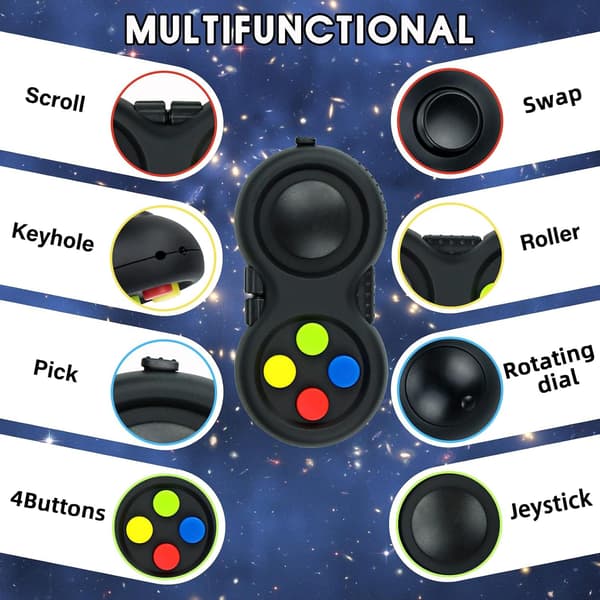 Original Stress Relief Controller - 8-Funktions Legetøj m/ Lanyard - Angstlindring