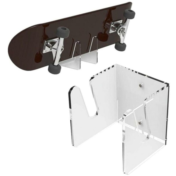 (Hvit) Skateboard Longboard Display Stativ Veggmontert Soverom Stue Dekorativ Akryl Skateboardhenger