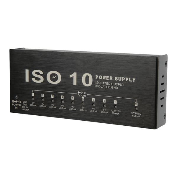 Isolert gitarpedal strømforsyning 10 utganger multi effekt med 2 justerbare spenninger EU-plugg 100-240V