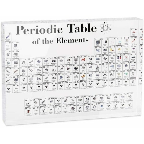 Trykplade 170*120*24 mm Sort og hvidt element Krystalfarve Periodisk trykplade Periodisk system over kemiske grundstoffer
