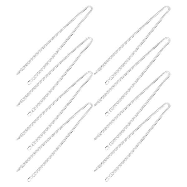 1 meter DIY dekorativ hantverkskedja med 8-sidig fräst oval spänne för smyckestillverkning - set med 8 stycken, silver