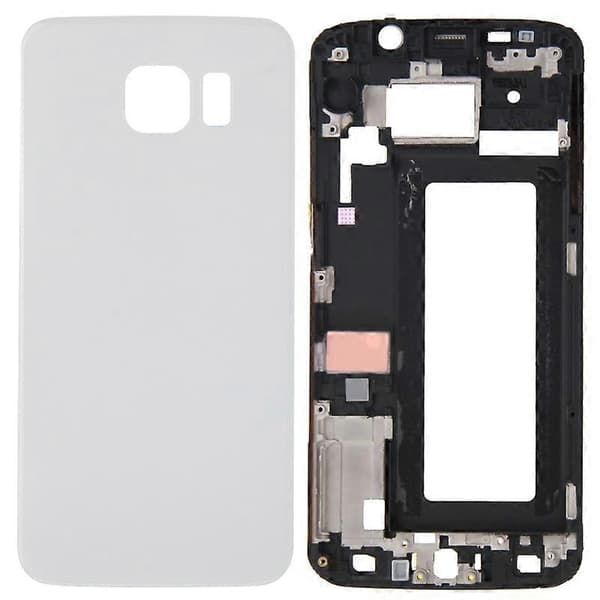 För Galaxy S6 Edge / G925 komplett hölje White