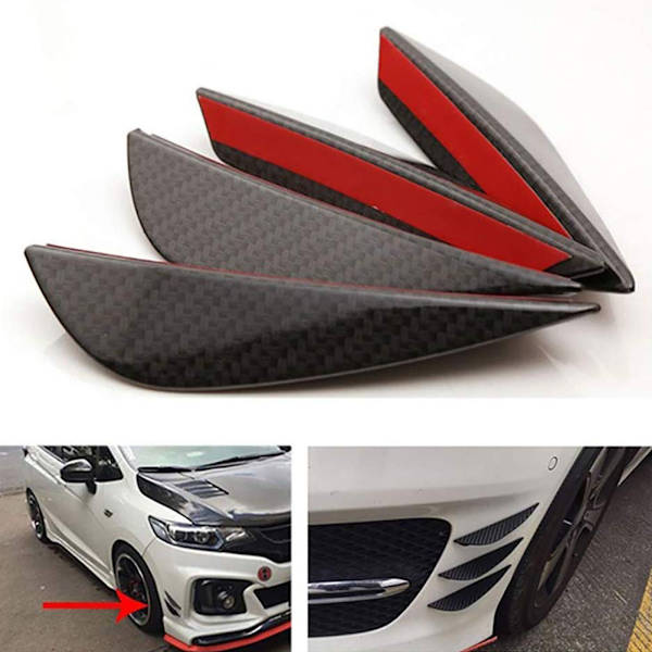 Universal Frontfanger Spoiler Finne Canards Splitters Diffuser i Karbonfibermønster