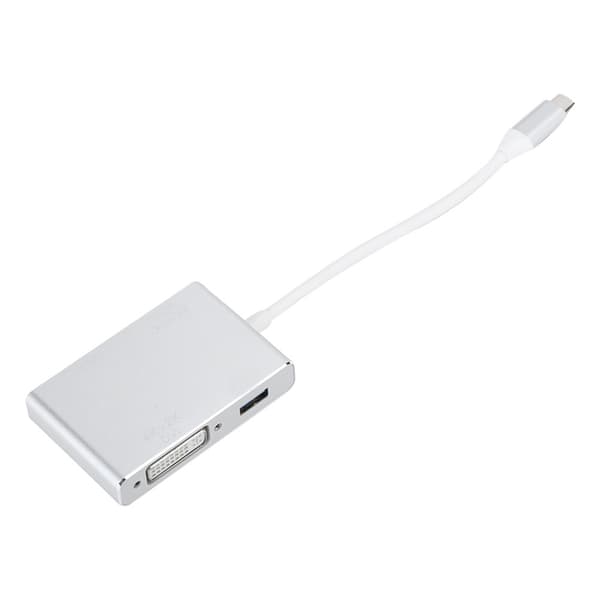 Kabeladapter Konverter 4 i 1 TypeC til HDMI DVI VGA USB 3.0 MultiFunksjon Laptop Datamaskin
