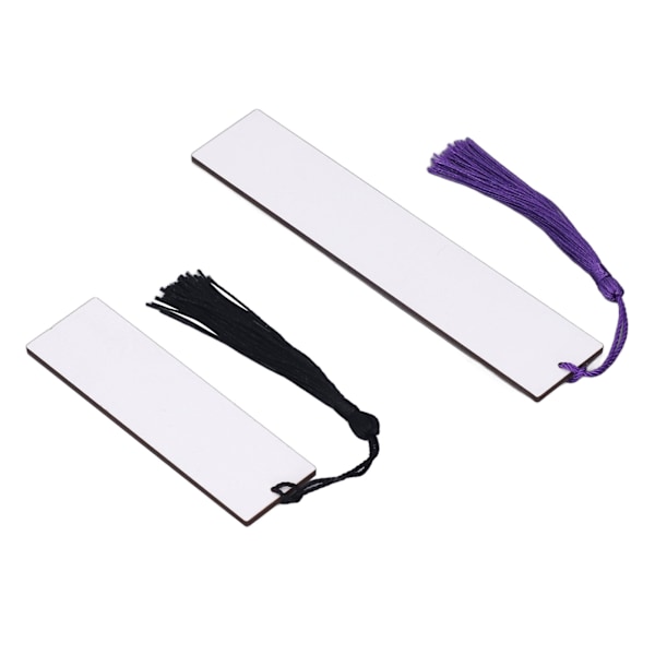 60 stk tosidige sublimeringsemner bokmerker med fargerike dusker for DIY gavemerker
