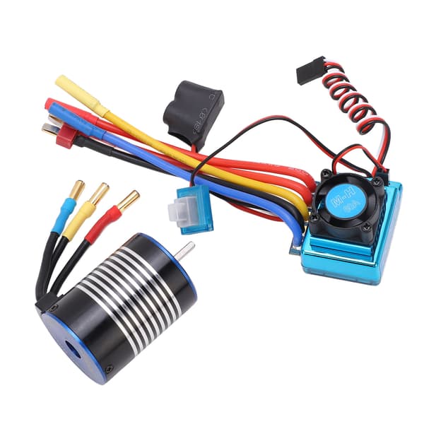 Hobbyfans 3650 Motor Kit 4300KV med 60A Programmerbar Brushless ESC Combo Sæt til 1/10 RC Bil