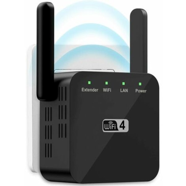 300 Mbps 2,4 GB WiFi Repeater, 1 RJ45 nettverksport trådløs Internett-signalforsterker, ultrakompakt WiFi-forlenger, enkel å