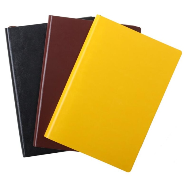 Läder Anteckningsbok Skrivpapper Anteckningsblock Anteckningsblock Mjuk kopia Affärsdagbok Creative Office Pocket Book A5 Svart,