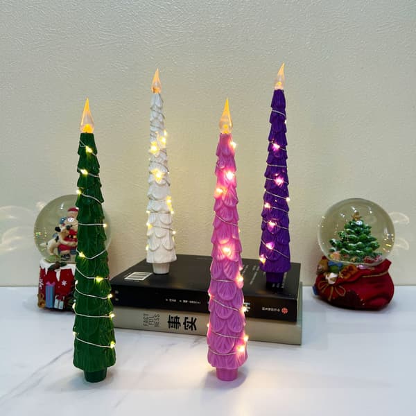 SALG! Elektroniske lys til juletre | LED-lys med lang stamme og fjernkontroll, *3 interne lysmodeller* Fjernkontrollmodell Remote c Remote control model 3 internal light-up models