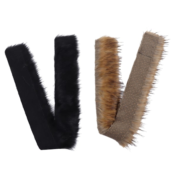 2 Pcs Thick and Fluffy Faux Fur Strips - Soft Shaggy Artificial Fur Fabric for Clothing Decoration"