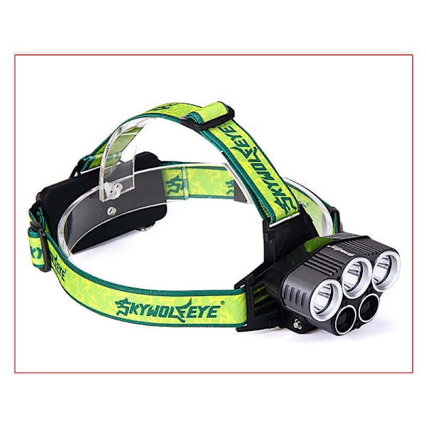 5LED USB Stærkt Lys Udendørs Camping Forlygte (Gult-Grønt Lys med (3*Hvidt lys + 2*Blå Lys) USB-kabel [2*186