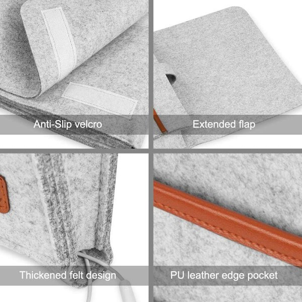 Ljusgrå filtförvaringsväska för soffa Tablettelefon Fjärrkontroll Diverse förvaringsväska