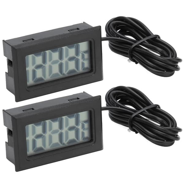2. generations elektronisk digitalt termometer termostat temperaturmåler 2s opdatering med probe sort