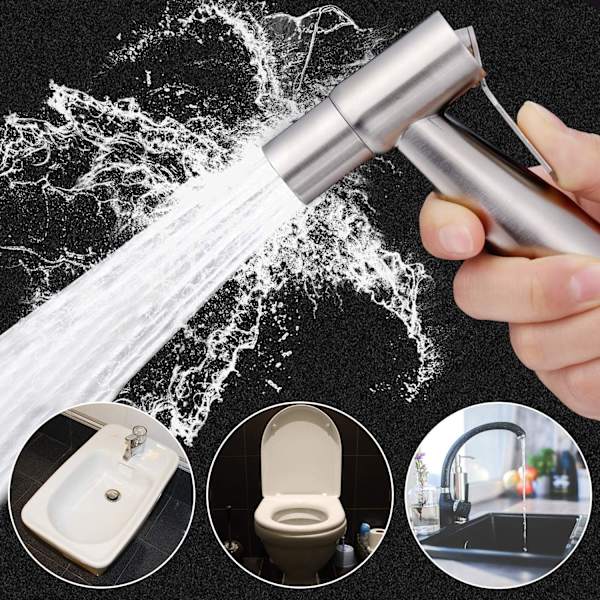 Sprøjtepistol 2 STK bidet-sprøjtehoveder i rustfrit stål til badeværelse, køkken og toilet,