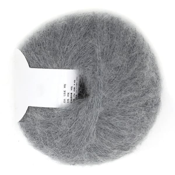 Mjuk Mohair Pashmina Stickgarn Ljusgrå