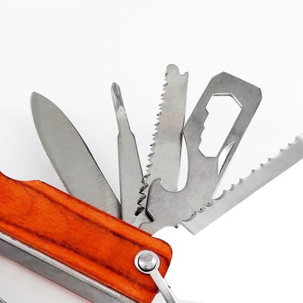 Multiverktyg Hammer Stål Vikbar Multifunktions Camping Hammer Multiverktyg för utomhusvandring Fiske Färgad trä Yxhammare