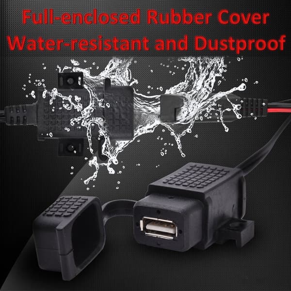 Motorsykkel Vanntett SAE til USB Kabeladapter USB Lader 2.1A Hurtiglading