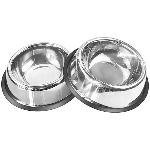 Hundeskål i rustfrit stål med gummibase til små/mellemstore/store hunde, foder til kæledyr og vandskål, perfekt valg (2 pakke)