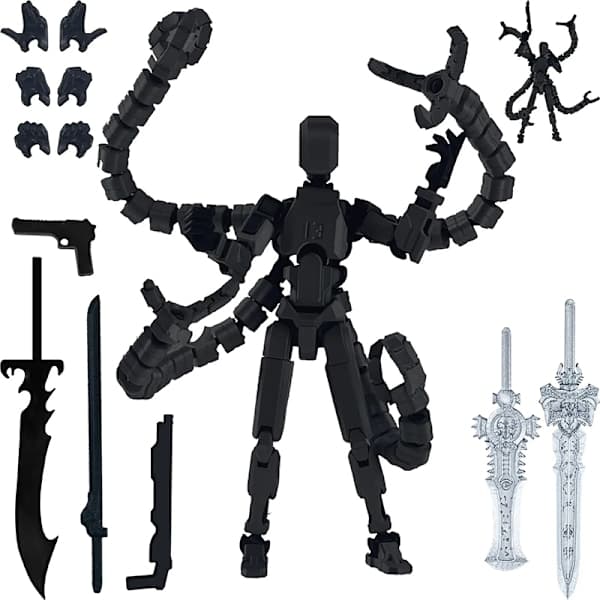 Ferdigmontert 18,3 cm T13 Actionfigur 3D-printet Multi-ed A6[ht] A6