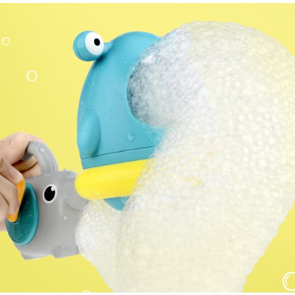 Søt tegneserie kreativ boblemaskin badeleke (bobleblåsende hai + elefantbaby)