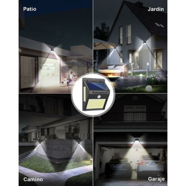 Utomhussolljus 4-pack 216 LED 1000 Lumen utomhussolljus med rörelsesensor 300º vidvinkel utomhussolljus