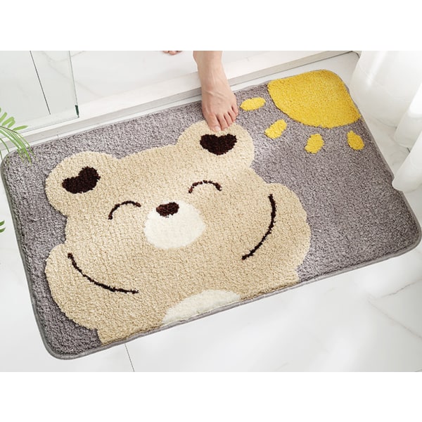 Halkfri badrumsgolvmatta, flockande toalettabsorberande golvmatta för hushållsbruk, dörrmatta för sovrum, 50*80cm, C,