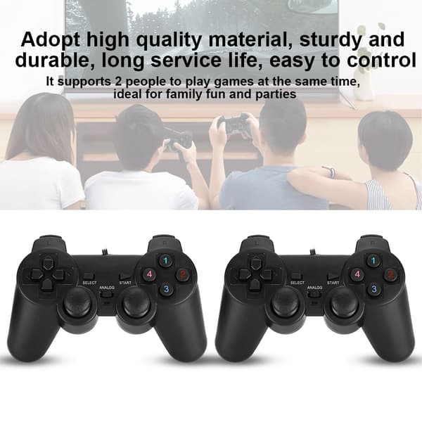 208-2 USB Vibrations Dobbelt Action Gamepad Spilcontroller Joystick til PC Computer