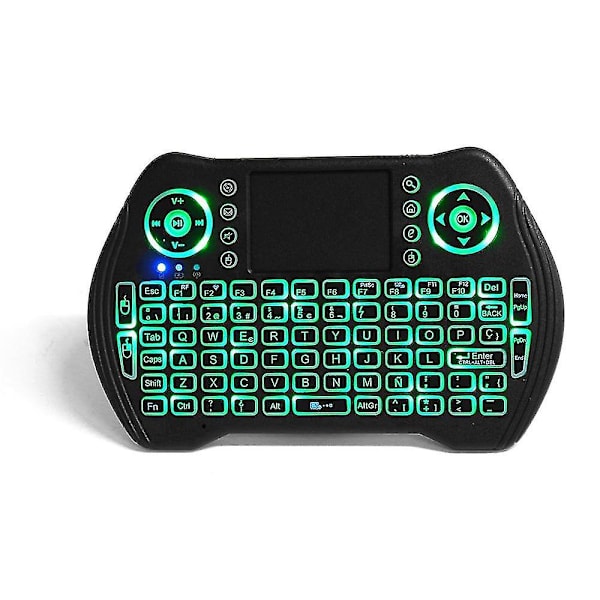 mt-10 2,4 g trådløs spansk trefarvet baggrundsbelyst genopladeligt minitastatur Touchpad Air Mouse Airmou