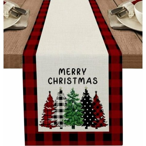 Ruudullinen joulukuusen pöytäjalka keittiön sisustukseen, joulukoristeen pöytäjalka, kodin sisustukseen tarkoitettu pöytäjalka