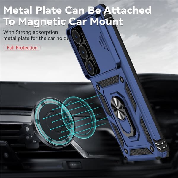 Armor Metalring Kameraskydder Cover til Samsung Galaxy S26 Ultra - Blå Blå blue