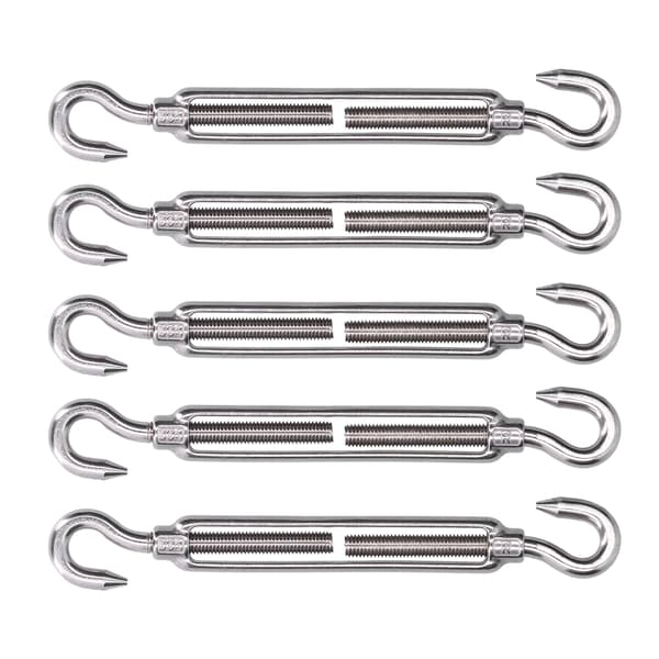 5 Stk. Spændeskruer Krog og Øje Wire Strammer 304 Rustfrit Stål Sejl Rigging Hardware M10