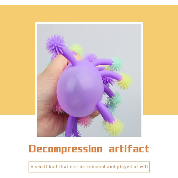 Dekompressionsboll, Dekompressionsleksakssensorisk boll, lysande boll, antitryckspressboll, 6 tums blixtkula (2 st)