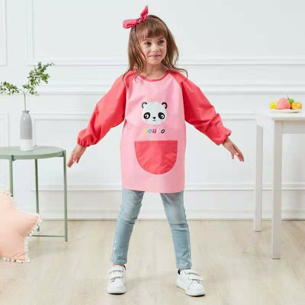 Lasten maalausesiliina Vedenpitävä pitkähihainen taskuilla Taiteilijamaalausesiliina 8-12-vuotiaille pojille tytöille Pink, T-Boldness,