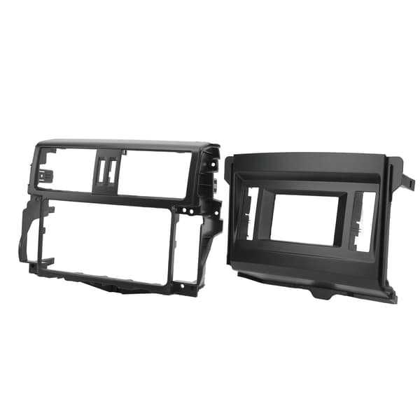 2ST Bilstereo Radio Panel Trim Glatt Svart Dashboard Panel Rammebytte for Prado GXL 2010