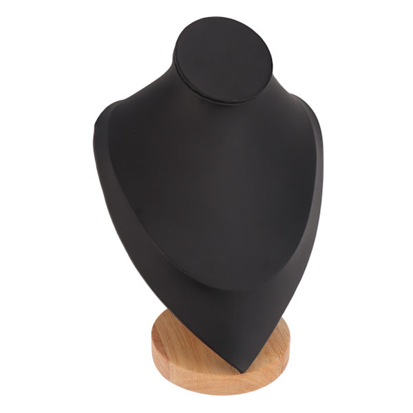Elegant trä halsband display stativ för hem eller smycken butik - Flerfunktionell smycken byst hållare i svart för mässor Black