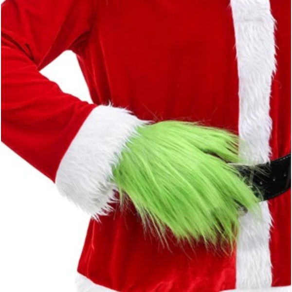 Julemaske Fest Grinch Handske Grinch Maske Green Hair Monster Gloves