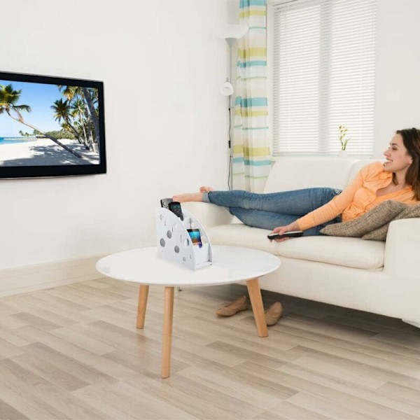 Creative Remote Control Storage Ihålig träpennhållare (vit) Förvaringstillbehör