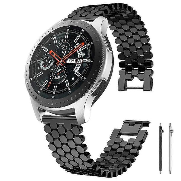 xDfind Fiskeskæl Tekstur Metal Urrem Black 20mm