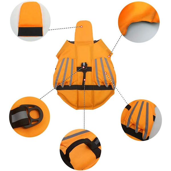 Pet Lifesaver Dog Lifesaver Pet kelluntaliivit Life Saver Safety Swimsuit Preserver, oranssi, XS,