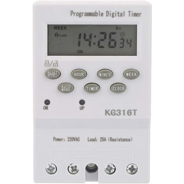 KG316T 220V Mikrodatamaskin Tidsbryter Digital Timerbryter Mikrodatamaskin Tidskontrollbryter Automatisk Program Digital