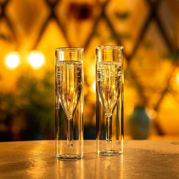 4 stk. Solid Tube Creative Cocktailglas Champagne Tumblers Mousserende vinglas