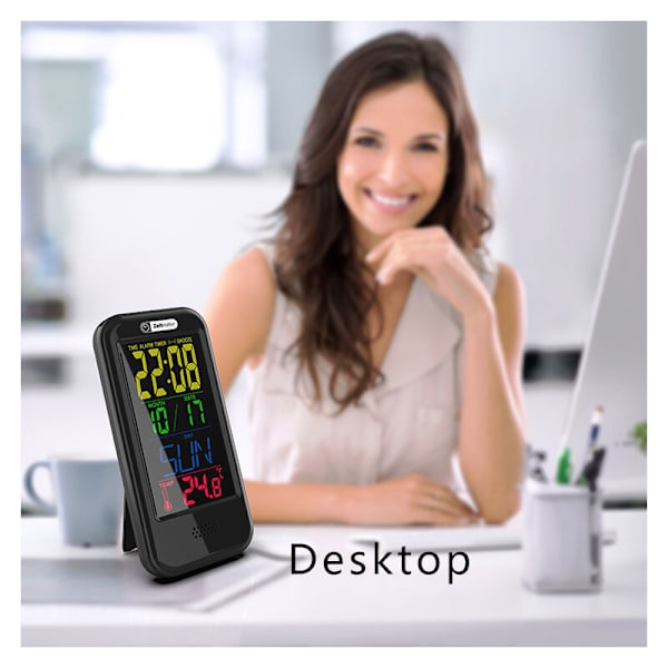 Hem LCD väckarklocka Kreativ multifunktionell termo-hygrometer (färgdisplay (vit) USB kabel)