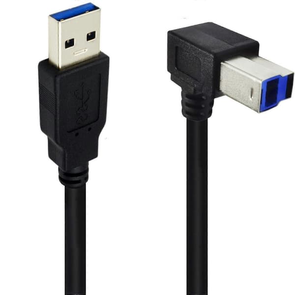 Kulmikas USB3.0-tulostinkaapeli USB3.0-kaapeli, USB3.0 A–B-kaapeli Tehokas USB3.0 A–B-kaapeli USB-datakaapeli [ht] Bend up