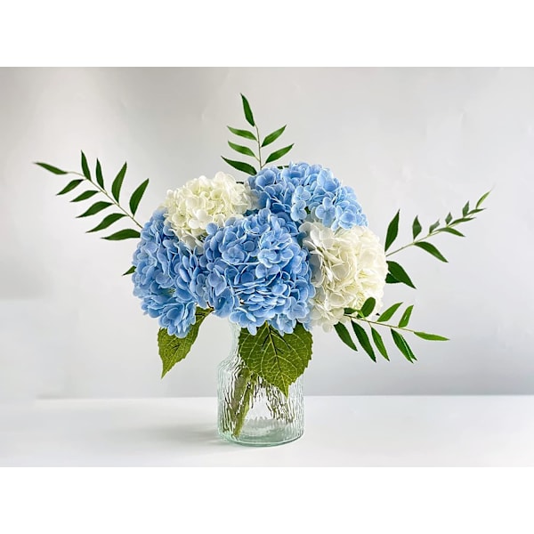 3 stk 21 tommer hvid kunstig hortensia Large Real Touch Realistic Natural Hydrangea replikaer til hjemmefestdekoration