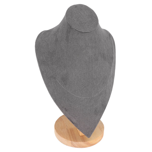 Elegant grå tre smykkedisplaystativ for halskjeder - ideelt for hjem, butikk eller messe Grey