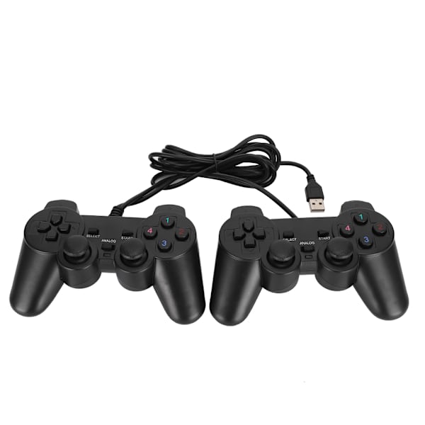 208-2 USB Vibrations Dubbelverkande Gamepad Spelkontroll Joystick för PC Dator