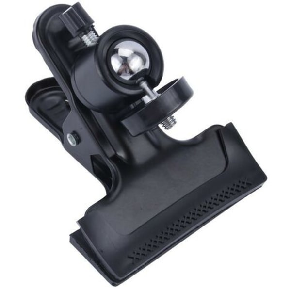 Multifunktions fjäderklämma 1/4" skruvkulhuvud, fjäderklämmamonterad klämmahållare för Photo Studio Flash Metall Svart med