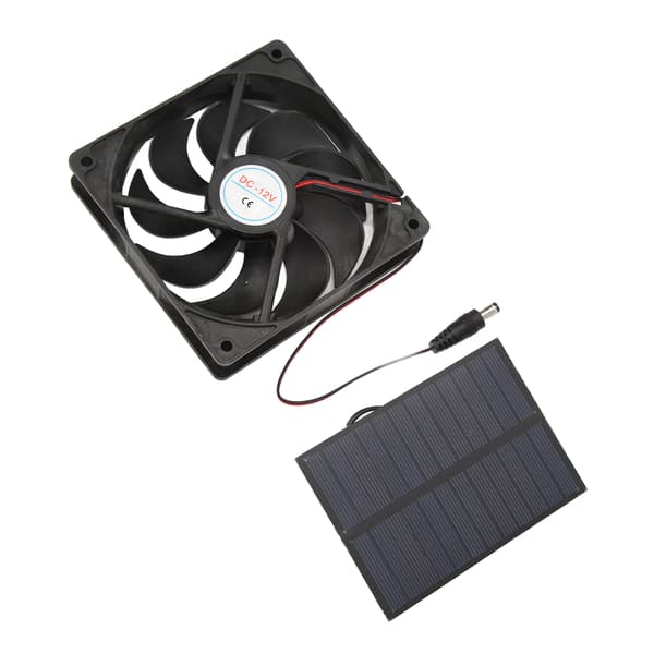 12V 3W Monokrystallinsk Solpanel Ventilator Sæt til Campingvogn Toilet Kæledyrshus Udendørs