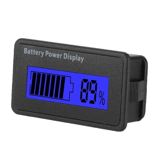 Blå Bagbelyst GY-6H Batteri Strøm Display 12-48V Universal Batterikapacitetsindikator Voltmeter